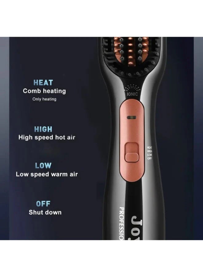 JOY CARE 2-in-1 Hair Styling & Dryer Brush – Professional Ionic Blow Dryer Brush for Straightening, Smoothing, and Volumizing with Ceramic-Coated Barrles, 3 Heat/Speed Settings, Cool Shot, and Tangle-Free Design for Salon-Worthy, Frizz-Free Hair at Home - Image 3
