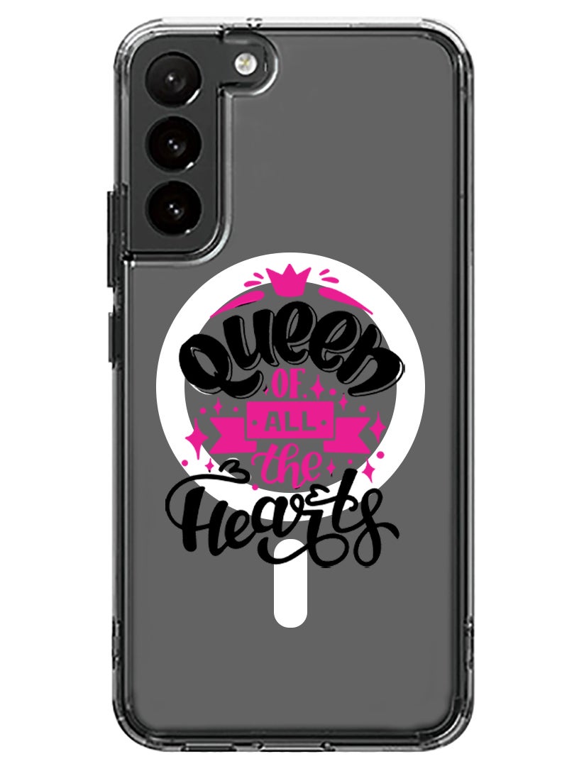 Theodor Magnetic Case for Samsung Galaxy S23 Plus 6.6-inch Compatible with MagSafe Wireless Charging, Shockproof Phone Bumper Cover Queen of all hearts Black copy - Image 1