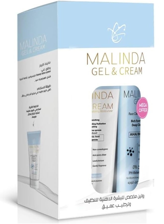 bluebell Melinda Skin Routine ( Malinda Gel Cleaner + Melinda Cream Moisturizer )  - Image 1