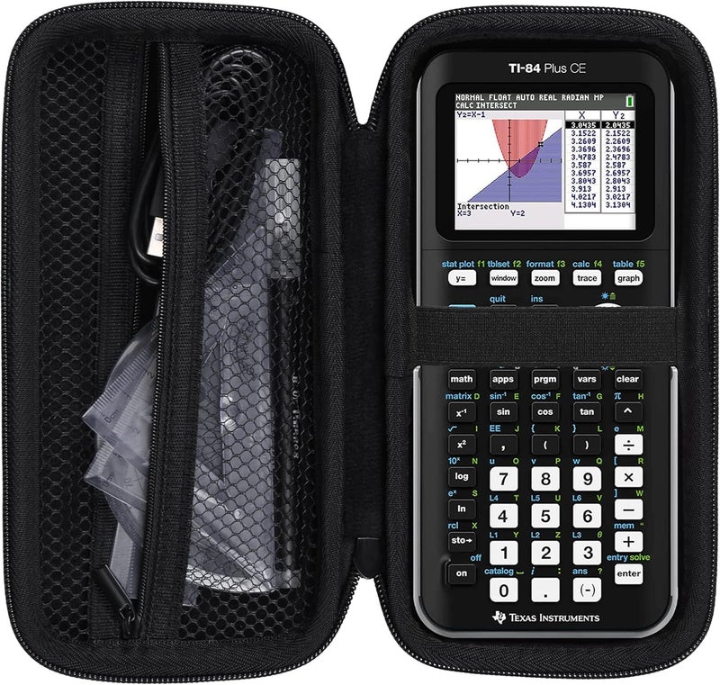 Khanka حافظة تخزين لآلة حاسبة Texas Instruments TI - 84 Python/TI-83 Plus/TI-84 Plus/TI-84 Plus CE، حافظة فقط (أسود) - Image 1