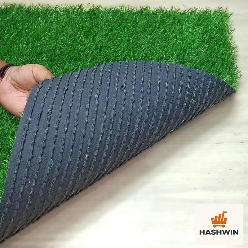 HASHWIN Artificial Grass Mat, 25mm Waterproof Green Carpet for Balcony, Home and Office, All-Weather (2x6Ft) - Image 2