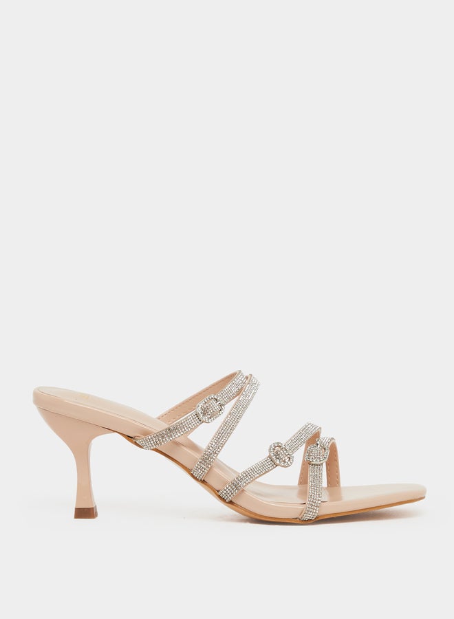 ستايلي صنادل بكعب مزينة بأحزمة - Image 1