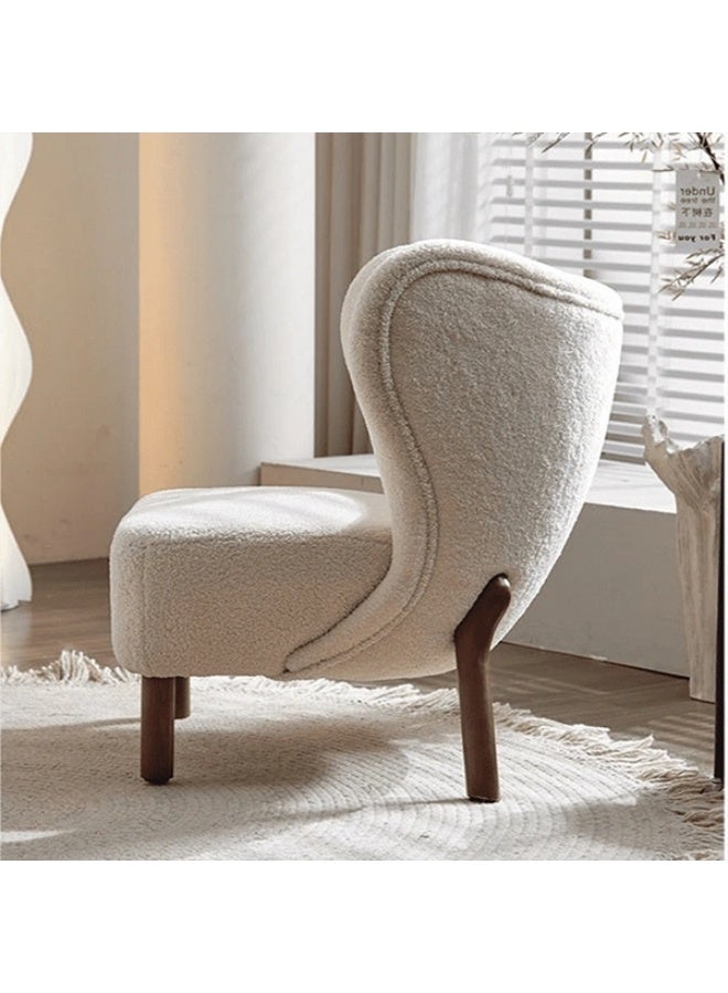 NEO FRONT FURNITURE NeoFront Single Sofa Chair – Modern Teddy Fabric Upholstered Armchair with Solid Wood Legs for Bedroom, Living Room & Makeup Vanity – Comfy Lamb Wool Accent Chair for Home Decoration  - Image 3