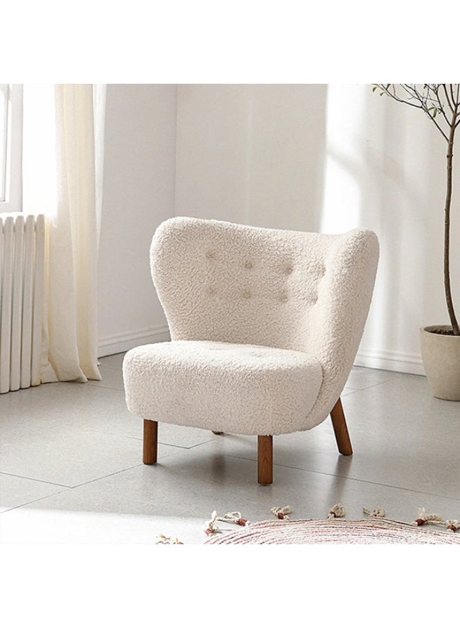 NEO FRONT FURNITURE NeoFront Single Sofa Chair – Modern Teddy Fabric Upholstered Armchair with Solid Wood Legs for Bedroom, Living Room & Makeup Vanity – Comfy Lamb Wool Accent Chair for Home Decoration  - Image 1