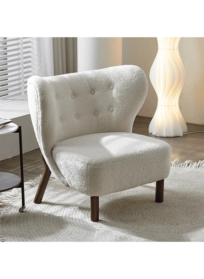 NEO FRONT FURNITURE NeoFront Single Sofa Chair – Modern Teddy Fabric Upholstered Armchair with Solid Wood Legs for Bedroom, Living Room & Makeup Vanity – Comfy Lamb Wool Accent Chair for Home Decoration  - Image 2