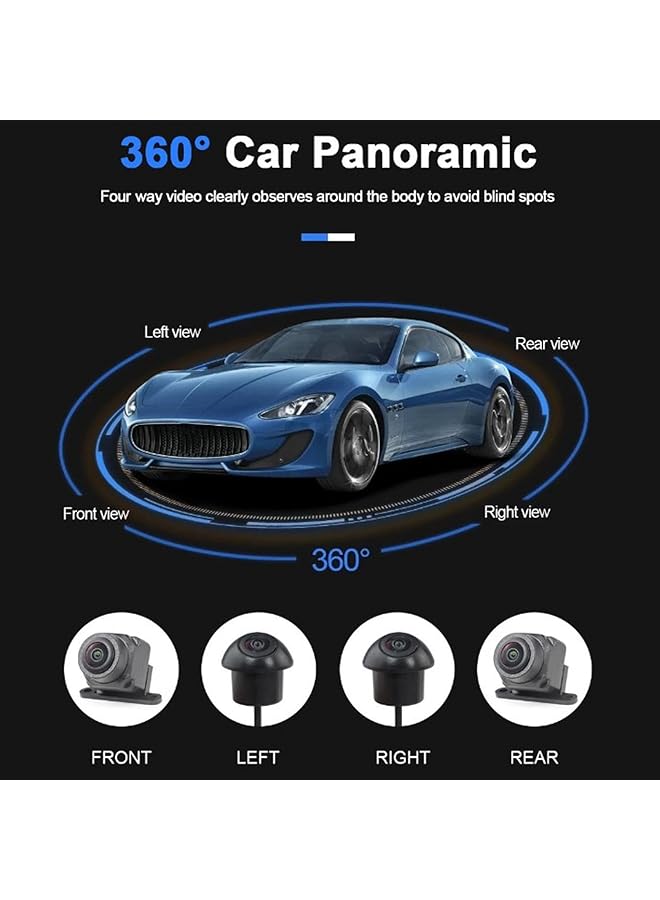 جياو نظام رؤية الطيور العالمي بزاوية 360 درجة، مسجل فيديو رقمي للسيارة عالي الدقة 1080 بكسل، رؤية بانورامية، نظام كاميرا الرؤية الخلفية الشامل لشاشة التحكم المركزية للسيارة التي تعمل بنظام أندرويد (شريحة 307 + عدسة 6048) - Image 5