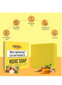 GHAR SOAP GHAR SOAPS Kojic Acid 2 % Soap with Niacinamide | For Pigmentation, Sun damage, Brightening Underarm & Reduces Dark Spot | Soap for Men & Women | Suitable for All Skin Types  | (Pack of 3) (100 g x 3)  - Image 5