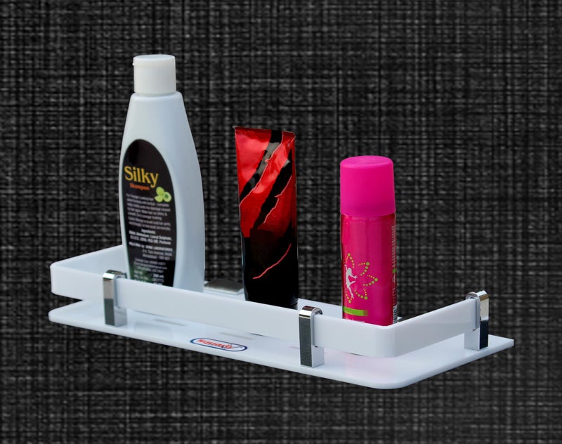 SQUARO Acrylic Sheet Bathroom Shelf Multi Purpose Rack Kitchen Shelf Bathroom Accessories Kitchen Accessories Wall Mount (15 x 5 Inches, H-102) - Image 4