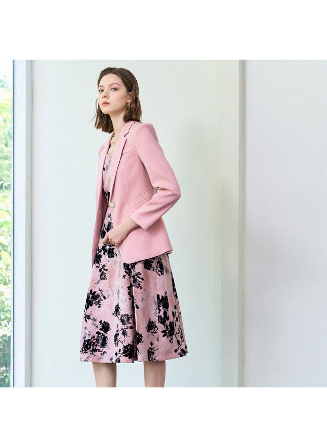 Yanyee Yanyu Pink Blazer Vest Dress Set For Women Early Spring High-end Elegant Outfit Full Set Pink XL - Image 1