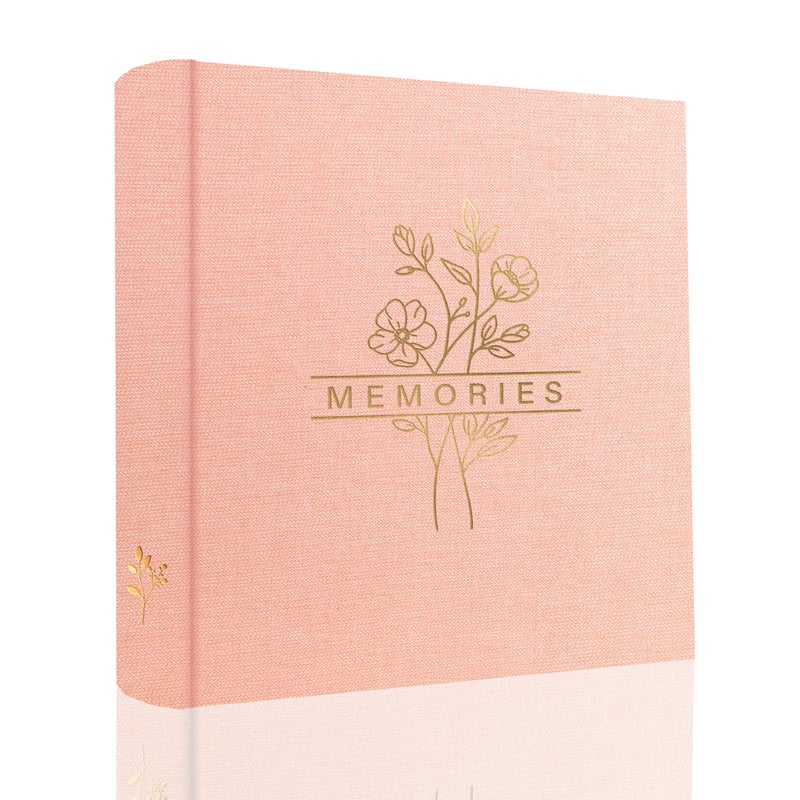 Holoary Photo Album 4x6 200 Photos with Writing Area, 200 Pockets Picture Album, Linen Fabric Cover Big Picture Book for Photos, 4x6 Photo Albums for Memories Family Weddings Travel(Pink) - Image 1