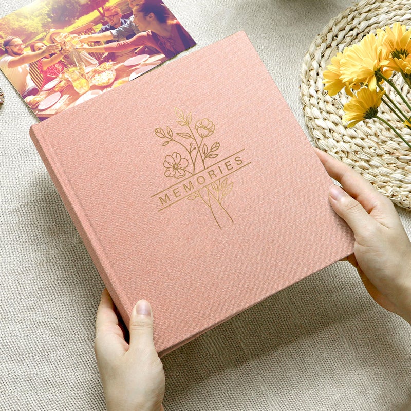 Holoary Photo Album 4x6 200 Photos with Writing Area, 200 Pockets Picture Album, Linen Fabric Cover Big Picture Book for Photos, 4x6 Photo Albums for Memories Family Weddings Travel(Pink) - Image 4