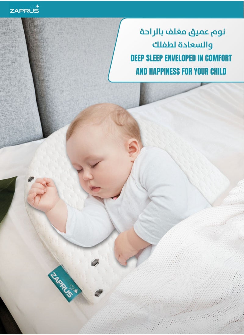 Zaprus Round Wedge Baby Pillow Premium Materials Safe and Supportive Crib Nursing and Feeding Pillow for Improved Sleep and Digestion  - Image 2