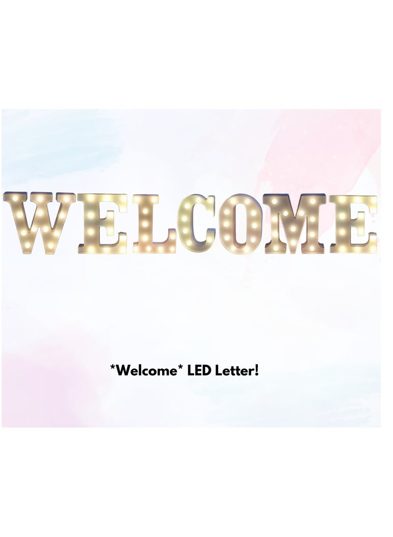 Vitacelli أضواء حروف LED بأحرف بلاستيكية مضيئة مرحبًا ( 8.54 بوصة × 7.2 بوصة × 1.7 بوصة )