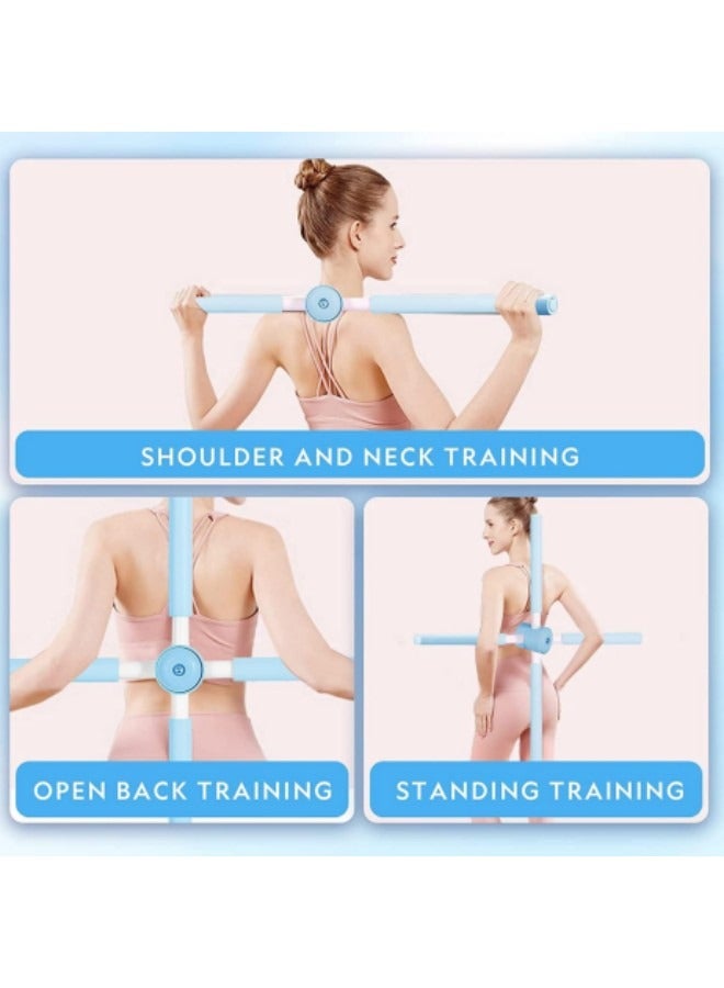 Generic Posture Corrector for Adult Kids, Yoga Body Sticks for Posture Corrector, Humpback Correction Stick, Multipurpose Retractable Design for Back Brace Posture Corrector Blue  - Image 2
