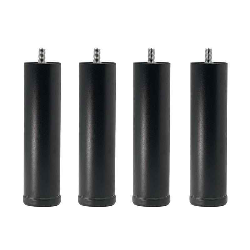 Yuqim 4 Pack Adjustable Furniture Legs Replacement M8 Thread Metal Furniture Legs 6 Inch Couch Legs Replacement Legs For Bed, Sofa, Cabinet(Black, 5.7-6.06 Inch) - Image 1