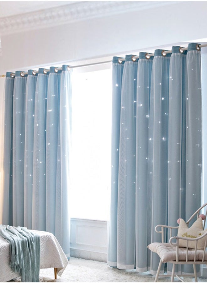 كي واي دي ستائر التعتيم Fabric Nation ستائر غرفة نوم معزولة حراريا لغرفة المعيشة 100x250 سم  - Image 2