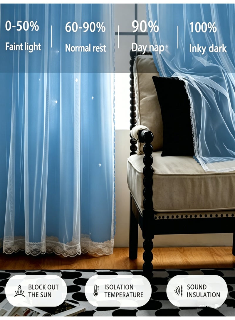 KYD Fabric Blackout Curtains Thermal Insulated Bedroom Curtains for Living Room 100x250cm - Image 4