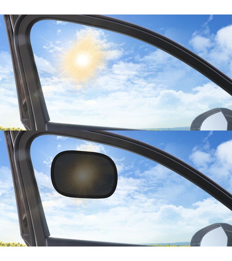 Black Car Sun Shade Set Two Pieces Static Film For Side Windows No Residue - Image 2