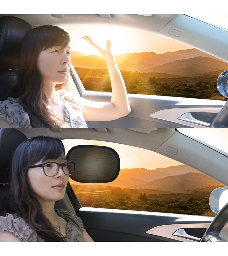 Black Car Sun Shade Set Two Pieces Static Film For Side Windows No Residue - Image 5