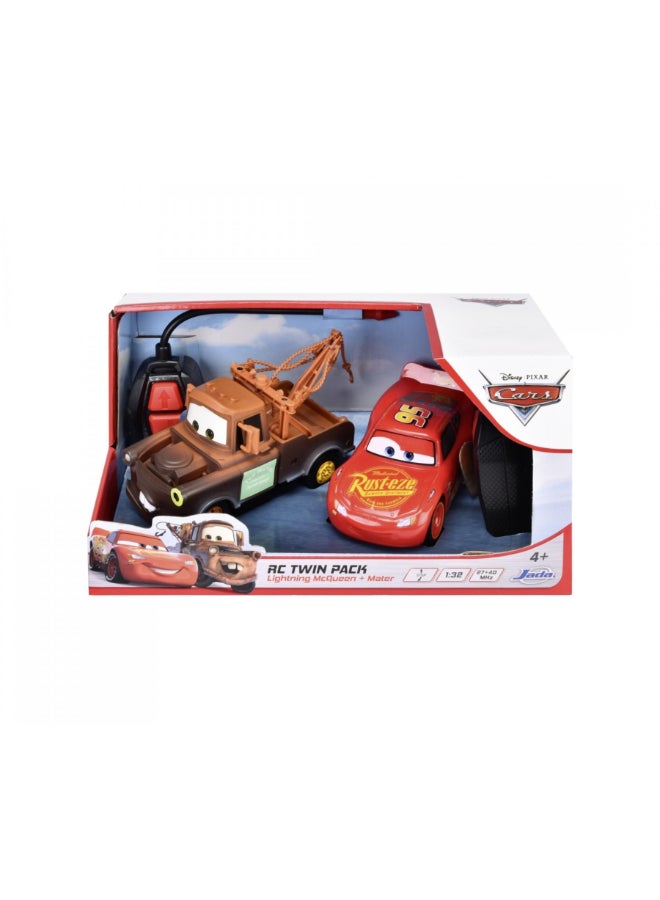 Jada Disney Pixar Cars Lightning McQueen & Mater RC Twin Pack (1:24) - Image 1