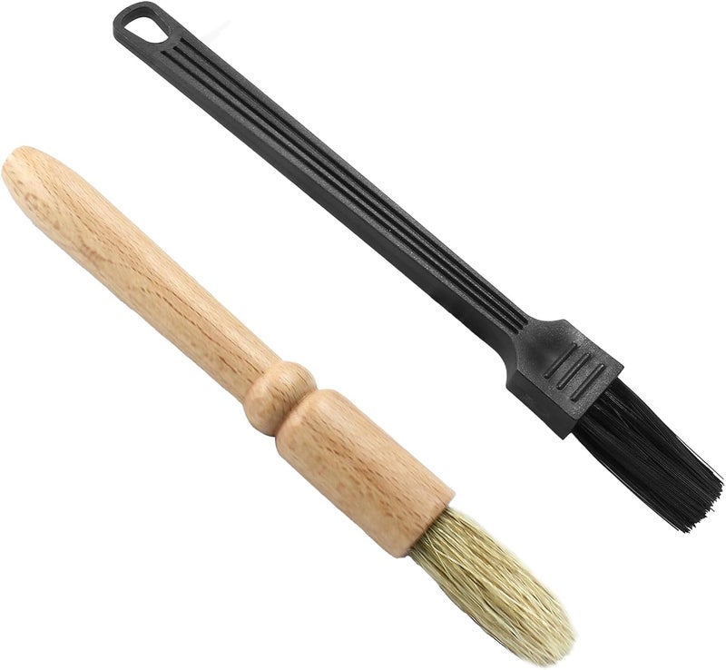 Coufce 2 Pack Coffee Grinder Cleaning Brush Bean Grain Coffee Grounds Tool Wood Handle Espresso Brush and Nylon Espresso Machine Brush Coffee Bar Brush - Image 5