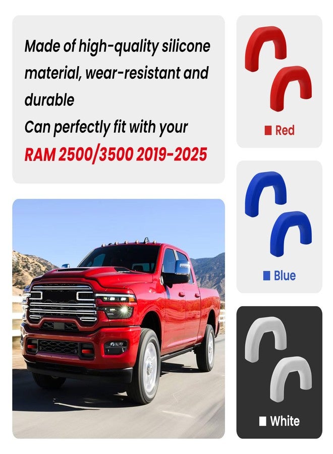 TECHPICCO Front Tow Hooks Covers for RAM 2500/3500 2019-2025, Hitch Cover Customized Car Tow Hooks Compatible with RAM 2500/3500 Accessories 2019-2025 (Blue) - Image 4
