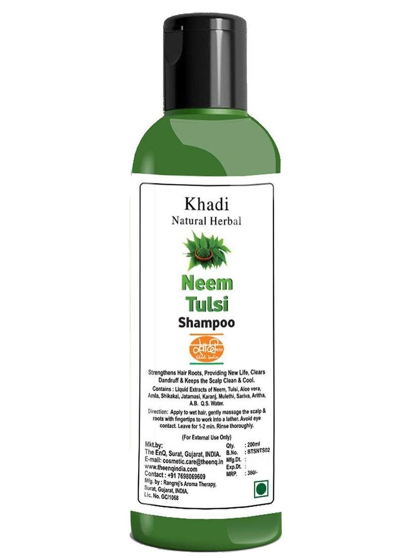 Khadi Natural Herbal Neem,Tulsi And Aloe Vera Shampoo-Anti Hairfall And Anti Andruff Shampoo,200Ml - Image 1