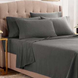 Empyrean Queen Sheets Set  110 GSM 6 Piece Bed Sheets for Queen Size Bed Double Brushed Queen Size Sheets Soft Bedding Sheets  Pillowcases  Charcoal Gray - pzsku/Z3485D47954DFA1855D48Z/45/1749490789/c774960c-ab91-4b28-bc2e-b40a9f3751e5