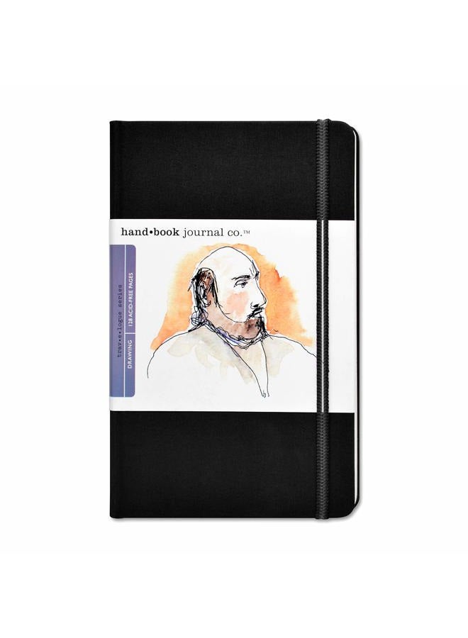 Speedball Travelogue Drawing Book, Large Portrait 8-1/4 x 5-1/2, Ivory Black Artist Journal - Image 1