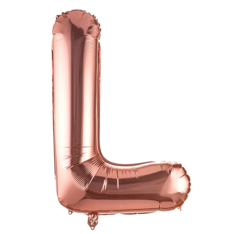 Restaurantware-Balloonify 40 Inch Letter Balloon, 1 Large Alphabet Party Balloon - Letter L, Self-Sealing, Rose Gold Foil Mylar Balloon, Hanging Loop, Decoration For Birthday, Wedding, Or Graduation - Image 1