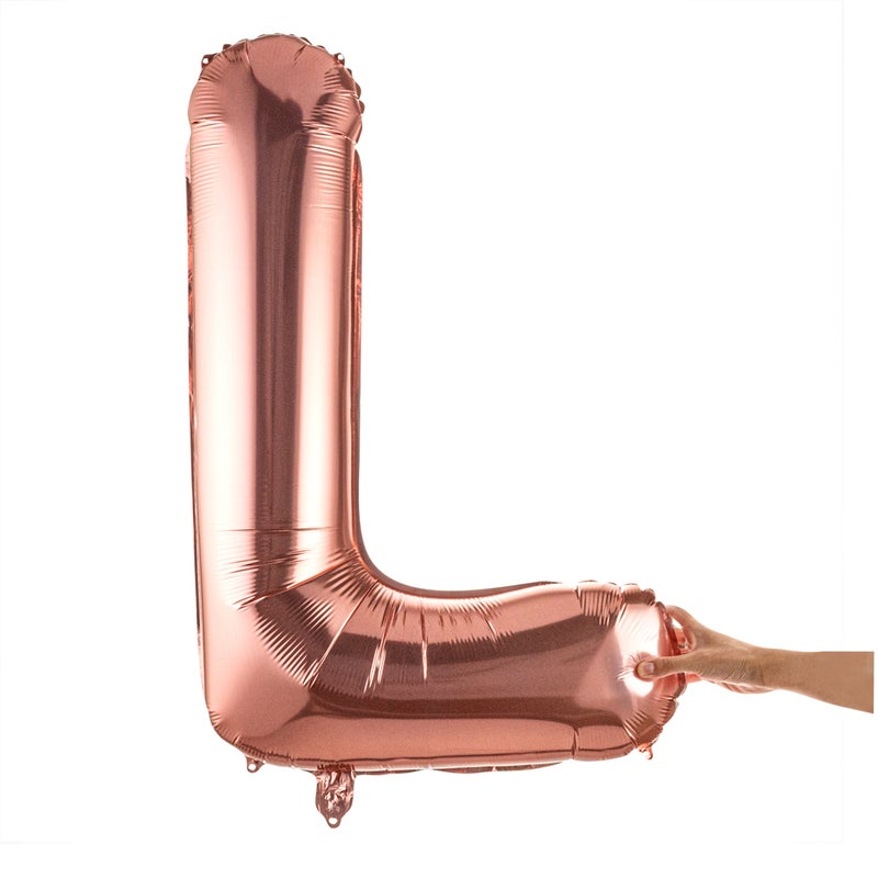Restaurantware-Balloonify 40 Inch Letter Balloon, 1 Large Alphabet Party Balloon - Letter L, Self-Sealing, Rose Gold Foil Mylar Balloon, Hanging Loop, Decoration For Birthday, Wedding, Or Graduation - Image 2