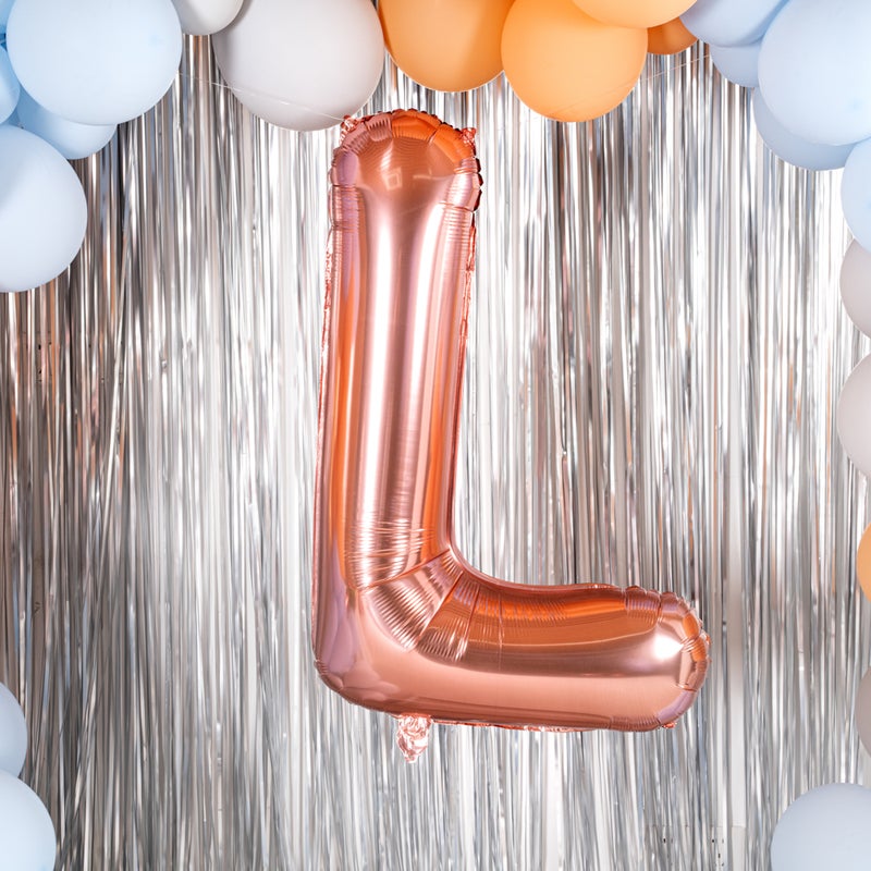 Restaurantware-Balloonify 40 Inch Letter Balloon, 1 Large Alphabet Party Balloon - Letter L, Self-Sealing, Rose Gold Foil Mylar Balloon, Hanging Loop, Decoration For Birthday, Wedding, Or Graduation - Image 3