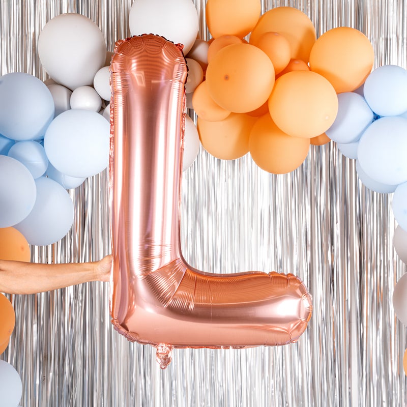 Restaurantware-Balloonify 40 Inch Letter Balloon, 1 Large Alphabet Party Balloon - Letter L, Self-Sealing, Rose Gold Foil Mylar Balloon, Hanging Loop, Decoration For Birthday, Wedding, Or Graduation - Image 5