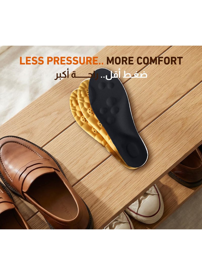 تيشتا نعل طبي تقويمي (أورثوبيدي) للأحذية الرجالية – دعم مبطّن – قابل للقص حسب المقاس (41-46) – (أسود) – (زوج واحد) – (فوم تدليك) - Image 4