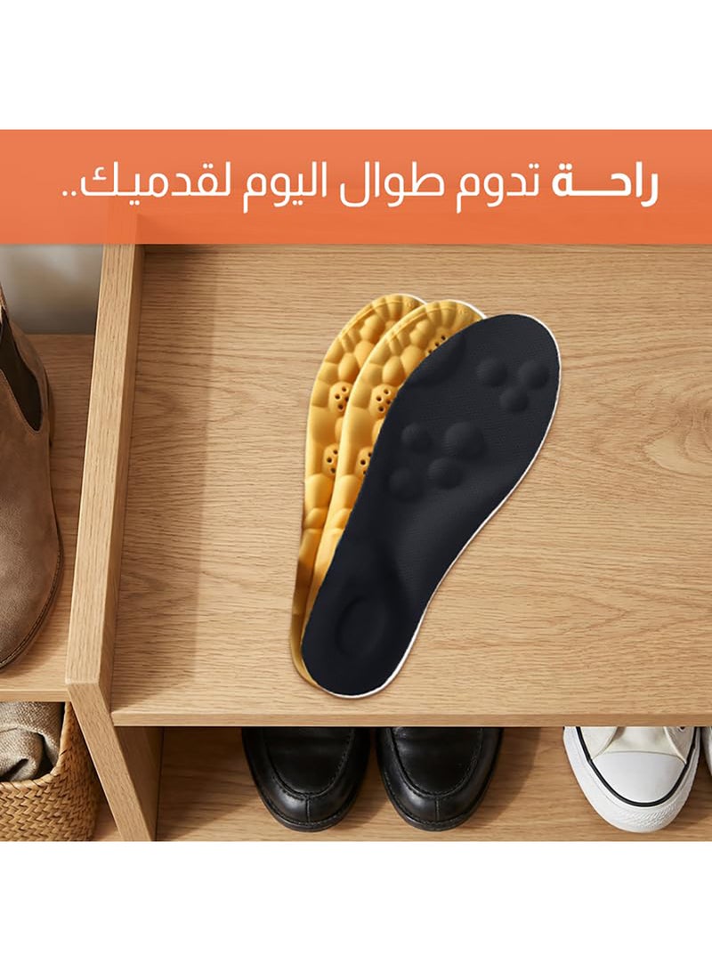 تيشتا نعل طبي تقويمي (أورثوبيدي) للأحذية الرجالية – دعم مبطّن – قابل للقص حسب المقاس (41-46) – (أسود) – (زوج واحد) – (فوم تدليك) - Image 5