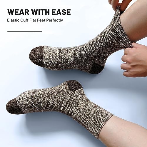 SIMIYA 5 Pairs Merino Wool Socks for Men, Super Thick Hiking Thermal Socks for Cold Weather - Image 5