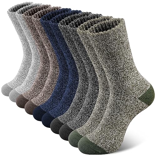SIMIYA 5 Pairs Merino Wool Socks for Men, Super Thick Hiking Thermal Socks for Cold Weather - Image 1