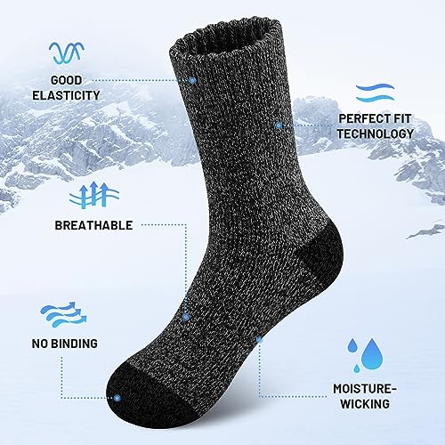 SIMIYA 5 Pairs Merino Wool Socks for Men, Super Thick Hiking Thermal Socks for Cold Weather - Image 4
