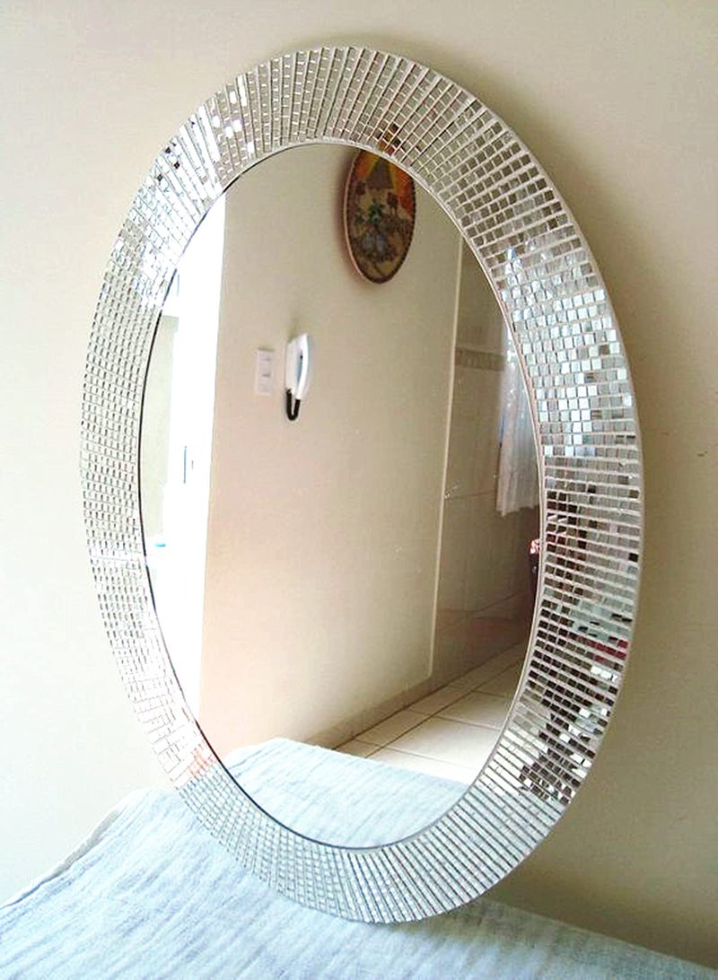 REDODECO مرآة زجاجية حقيقية فضية بلاط موزاييك ملصق للحرف مربعات زجاجية ذاتية اللصق، 5 مم × 5 مم (فضي، 2400 قطعة) - Image 5