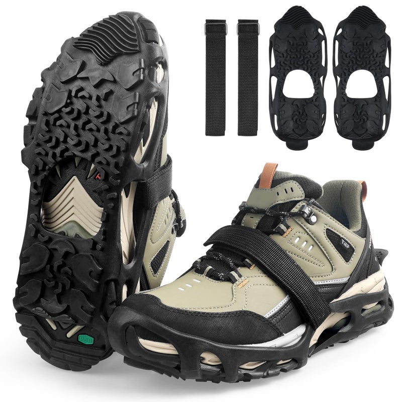 JOGFFDE Spikeless Ice Cleats Snow Traction Crampons Slip On Spikeless Footwear Traction Devices One-Piece Easily Attaches Over Shoe/Boot for Transitioning Between Indoor/Outdoor(Small-Medium) - Image 1