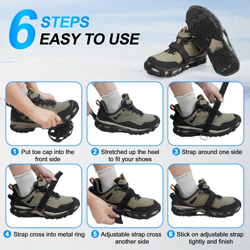 JOGFFDE Spikeless Ice Cleats Snow Traction Crampons Slip On Spikeless Footwear Traction Devices One-Piece Easily Attaches Over Shoe/Boot for Transitioning Between Indoor/Outdoor(Small-Medium) - Image 5