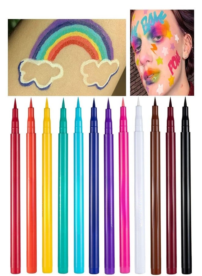 كحل سائل نباتي، قلم كحل نيون ملون، طويل الأمد، مقاوم للماء، مقاوم للتلطخ، طرف حاد، يجف بسرعة، سهل التنظيف هدية مكياج للنساء (أزرق سماوي#5) - Image 3