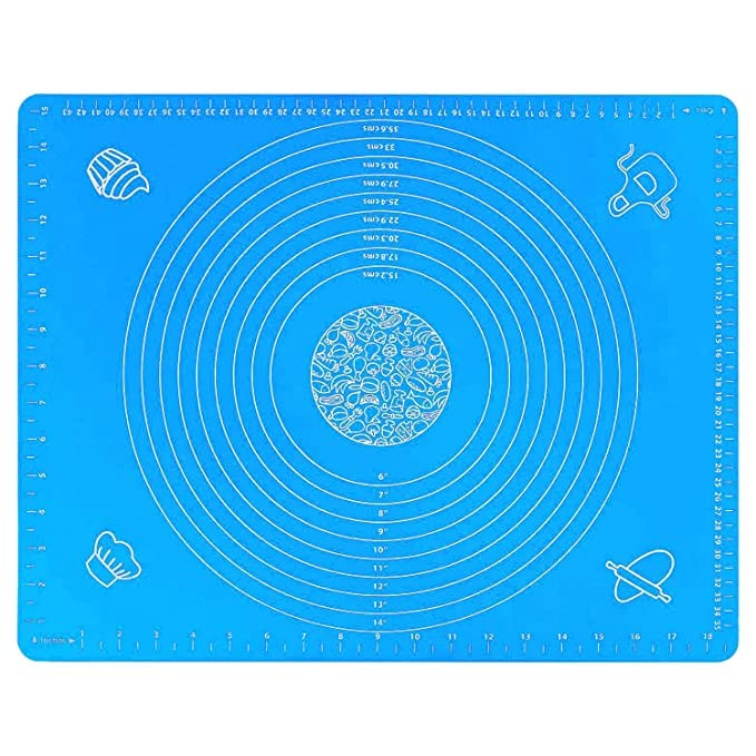 Carrot - Silicone Baking Mat Silicone Chapati Atta Kneading Mat Non-Stick Fondant Rolling Mat Stretchable for Kitchen Roti Chapati (Baking Mat 50 * 40 cm) (Blue, 1) - Image 4