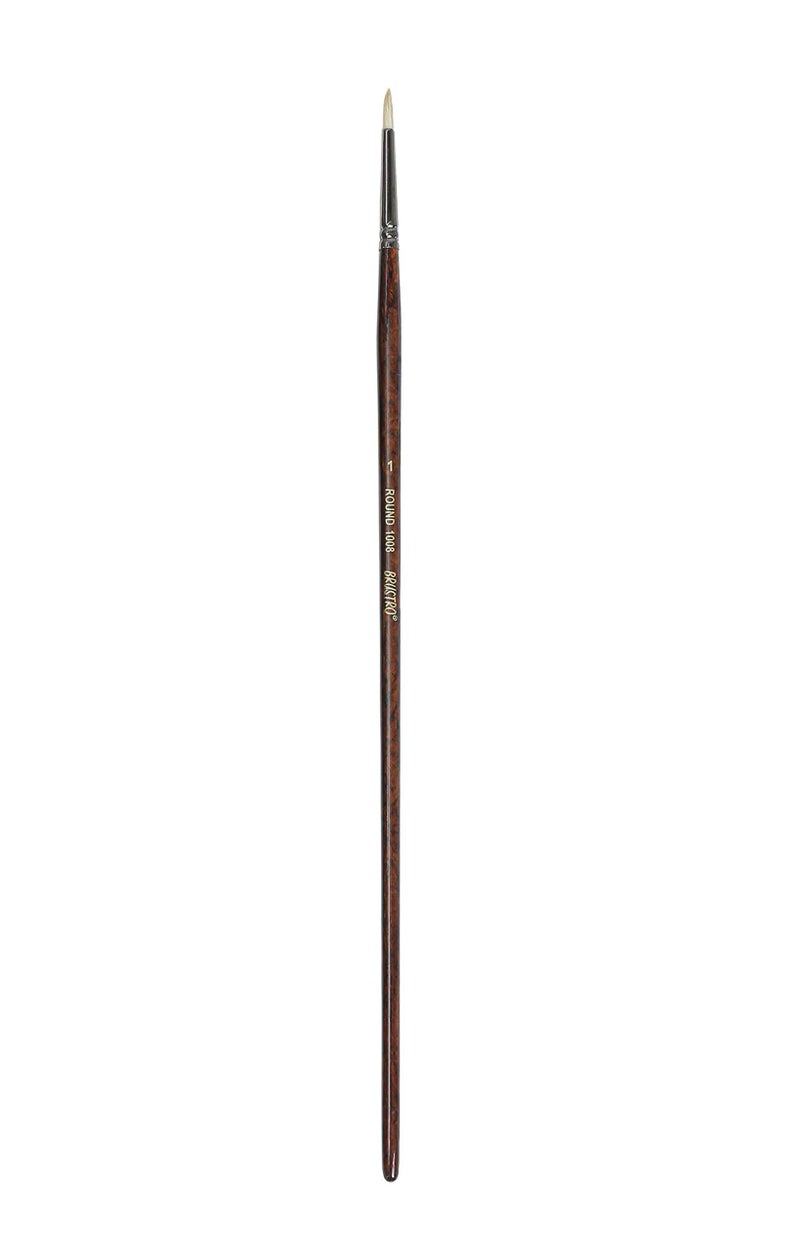 Brustro Artists Bristlewhite Round Brush Series 1008 | Brush No.1, Chungking Hog Bristle |Ideal for Oil, Acrylic Painting on Paper, Canvas, Fine Art Students and Professionals. - Image 2