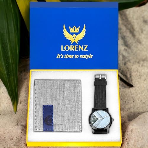 LORENZ Luxury Analogue Men's Watch(Grey Dial Black Colored Strap)-CM-2048WL-17 - Image 2