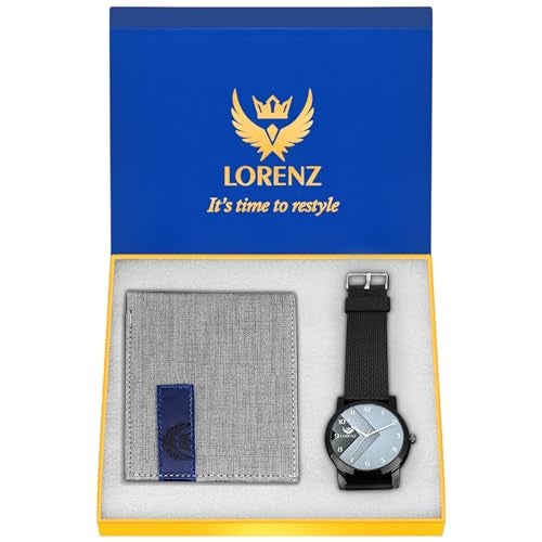 LORENZ Luxury Analogue Men's Watch(Grey Dial Black Colored Strap)-CM-2048WL-17 - Image 1