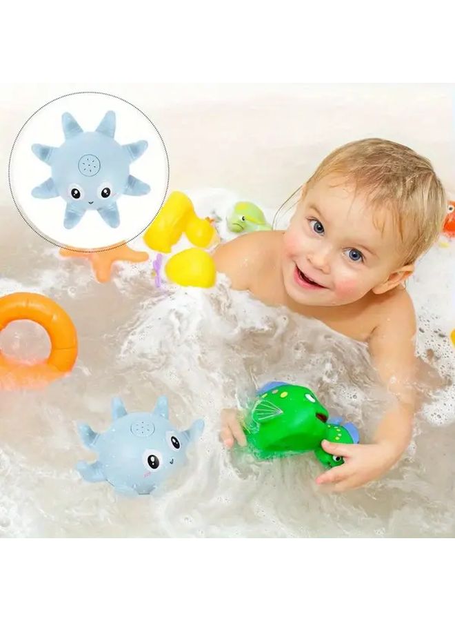 Pink Octopus Bath Toy Water Spray Battery Free For Swimming Pool Kids - Image 2