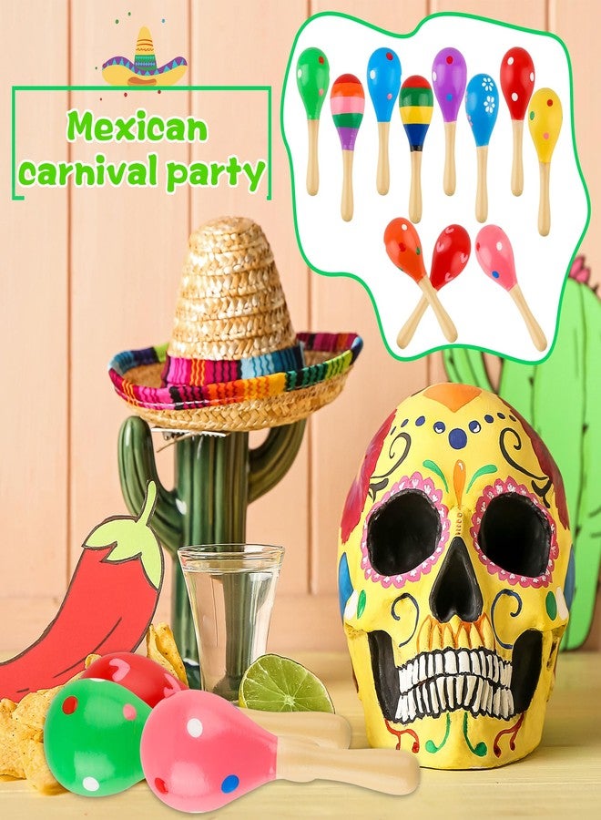 Fahacop 24 Pcs Mini Mexican Fiesta Sombrero Headband including 8 Pack Mexican Sombrero Hats Mexican Hat and 16 Pack Mini Wooden Maracas for Kids Dolls Pets - Image 4