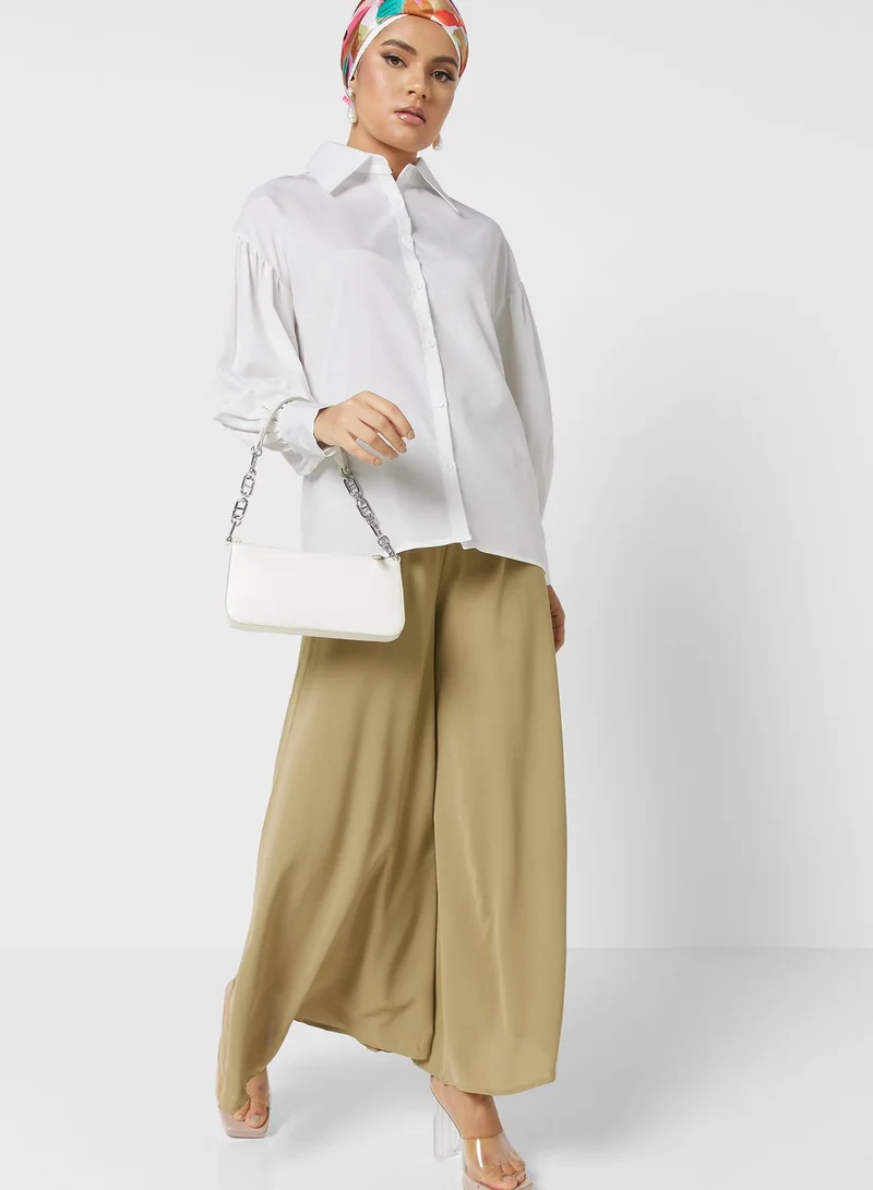 Khizana Puff Sleeve Button Down Shirt