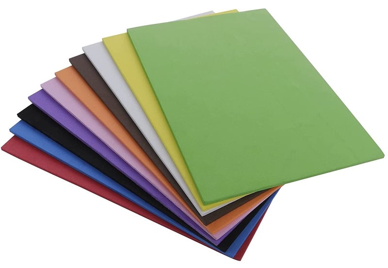 Kabeer Art 5mm Thick Foam Sheet 10 Different Colors A4 Size - Image 1